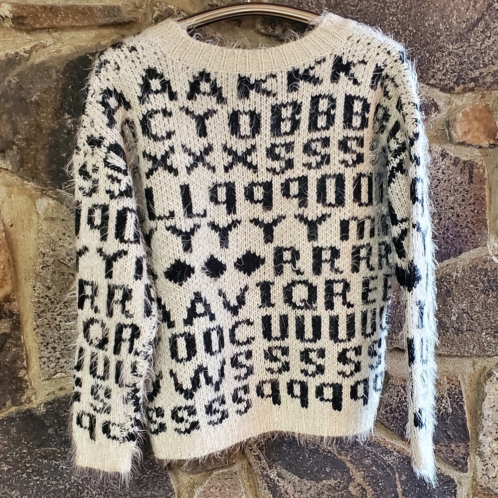 Fuzzy Alphabet Sweater for Men or Women